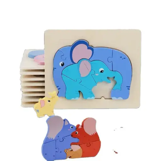 FAMILY WOODEN  PUZZLE DIFFERENT SHAPES