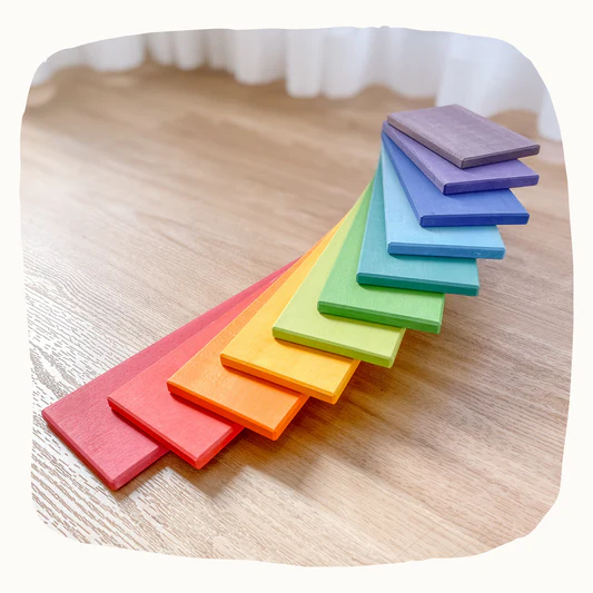 🌈 WOODEN RAINBOW STACKER – MULTI-SIZE ARCHES