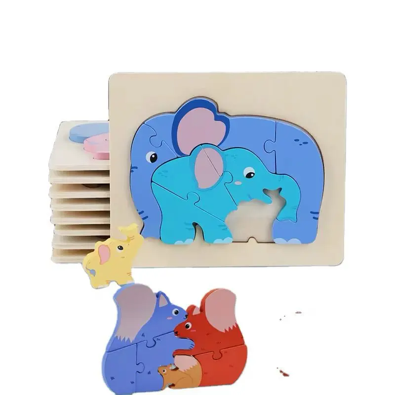 FAMILY WOODEN  PUZZLE DIFFERENT SHAPES