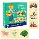 FARM WOODEN PUZZLE 24 PCS -Farm puzzle wooden 3+